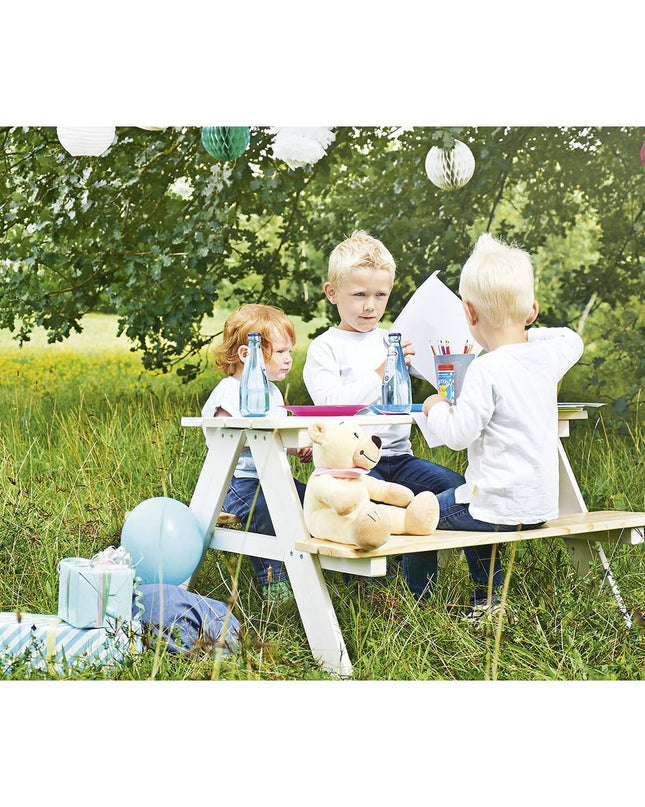 Kinderpicknickbank 'Nicki für 4', wit