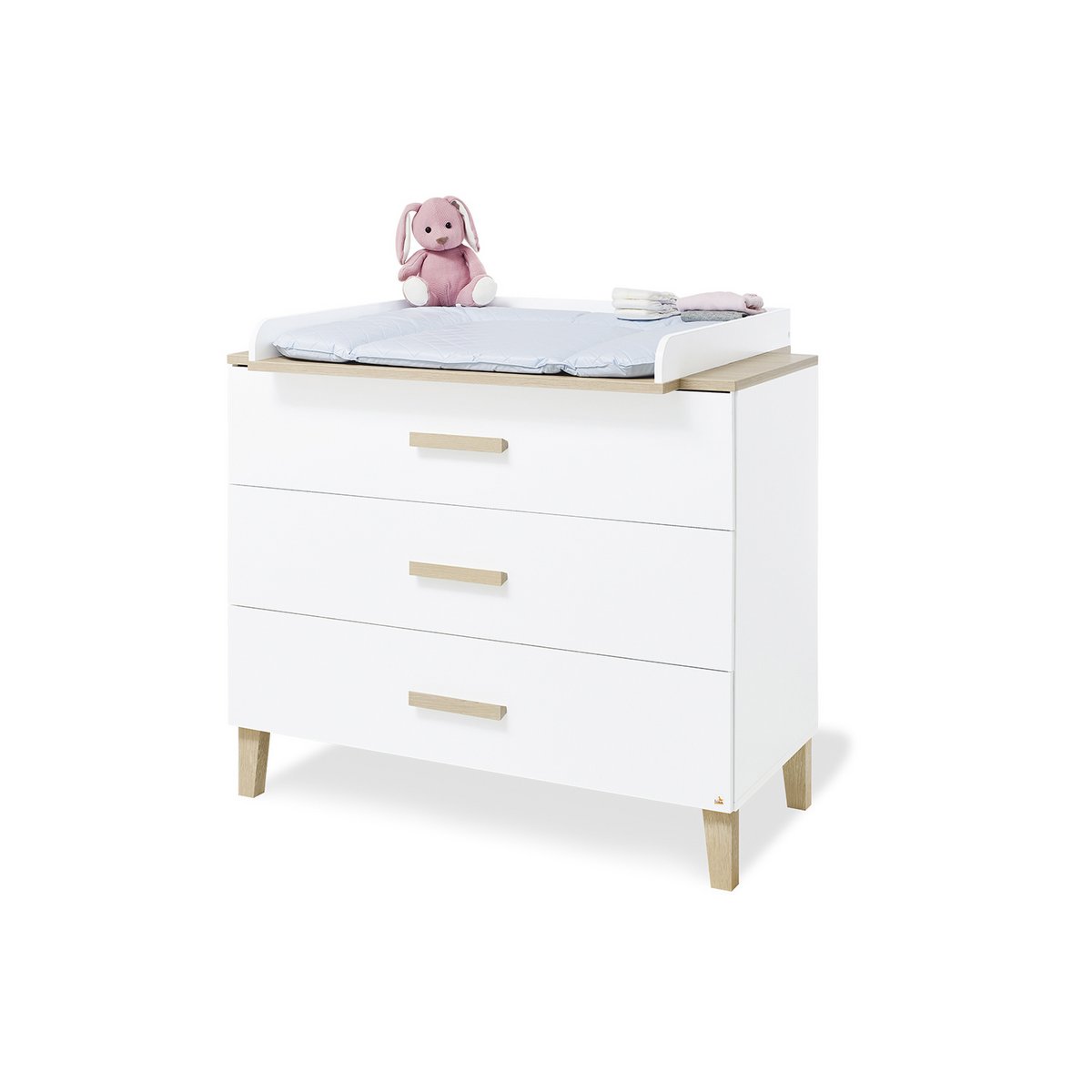 Startset 'Lumi' breed3 delen: ledikant, brede commode, 2-deurs kledingkast