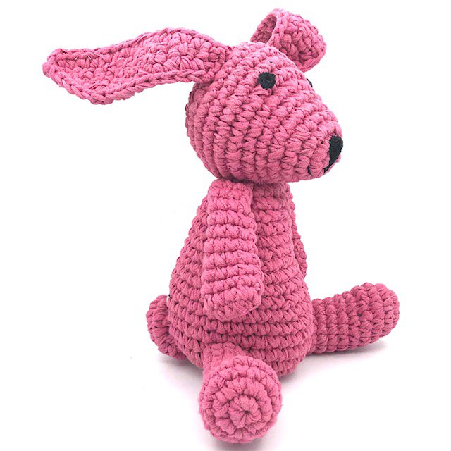 Luna-Leena konijn/konijn roze knuffel  - katoen - handgehaakt in Nepal