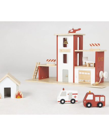 Brandweerkazerne 'Ben' incl. accessoires hout