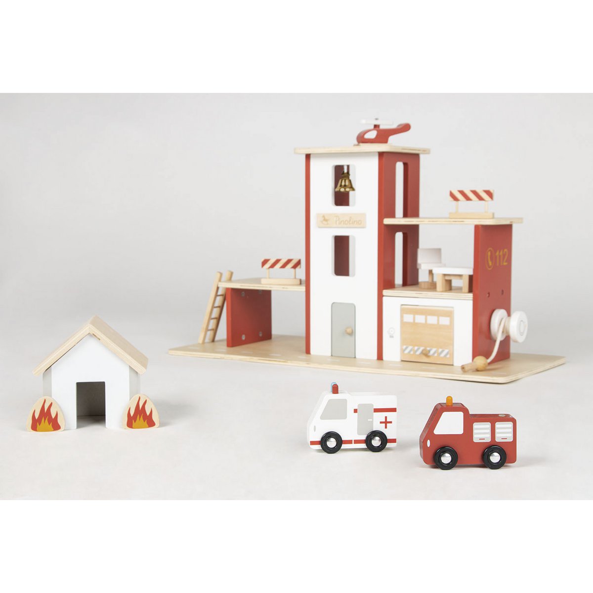 Brandweerkazerne 'Ben' incl. accessoires hout