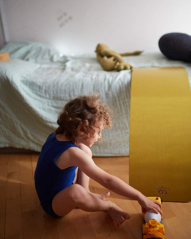Kinderfeets houten balansbord / balance board kinderen - Mustard