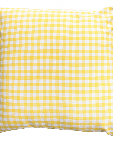 Kussen Vichy vierkant geel + binnenkussen (set) - 45x45cm duurzaam