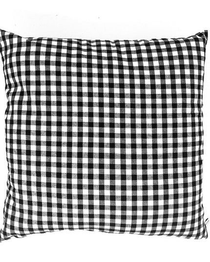 Kussen Vichy vierkant zwart + binnenkussen (set) - 45x45cm duurzaam