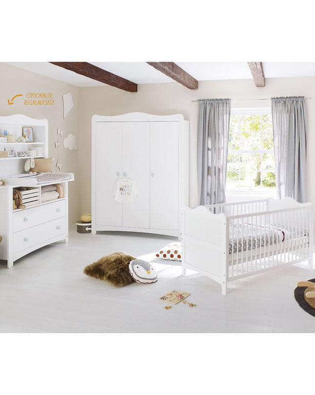 Startset 'Florentina' extra breed groot, incl. extra brede kast4 delen: ledikant, extra brede commode incl. Extra brede kast, grote kledingkast
