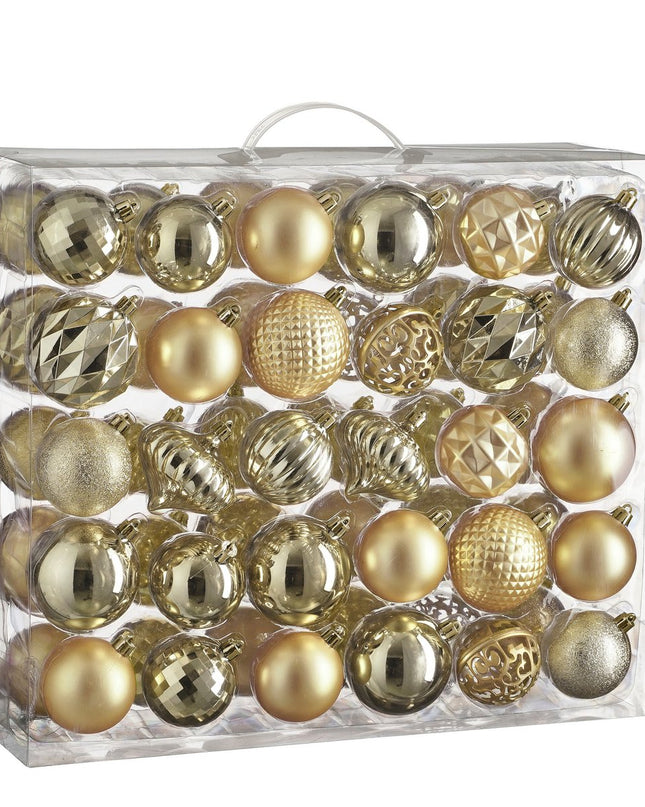 Kerstballen Set - 60 Stuks - Ø7 cm - Onbreekbaar - Champagne kerst 2025