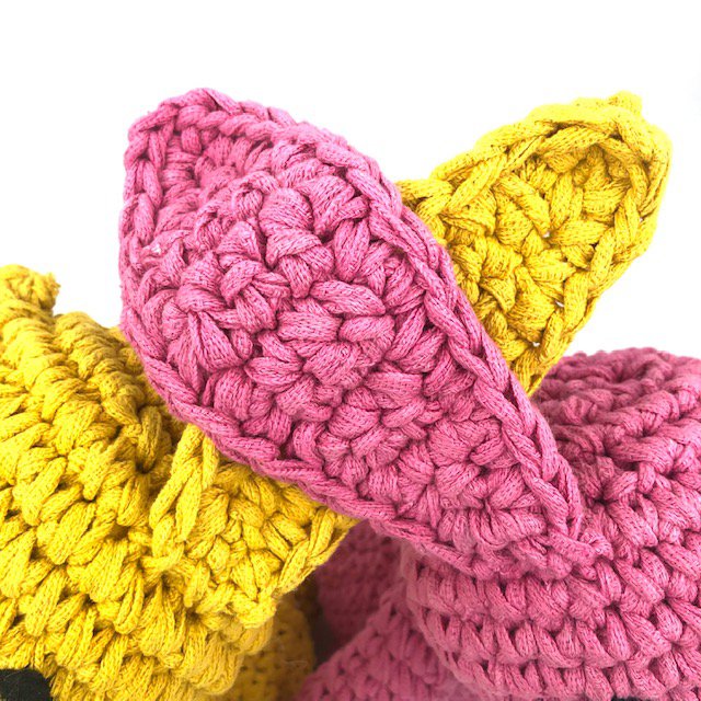 Luna-Leena konijn/konijn roze knuffel  - katoen - handgehaakt in Nepal