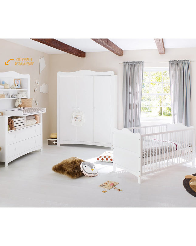 Startset 'Florentina' extra breed groot, incl. extra brede kast4 delen: ledikant, extra brede commode incl. Extra brede kast, grote kledingkast