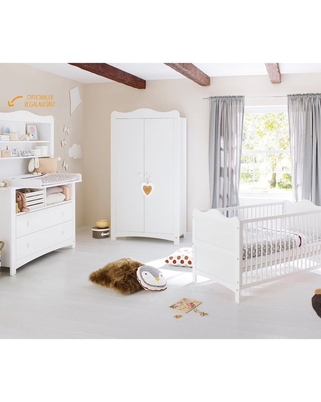 Startset 'Florentina' extra breed, incl. extra brede kast4 delen: ledikant, extra brede commode incl. Extra brede kast, 2-deurs kledingkast