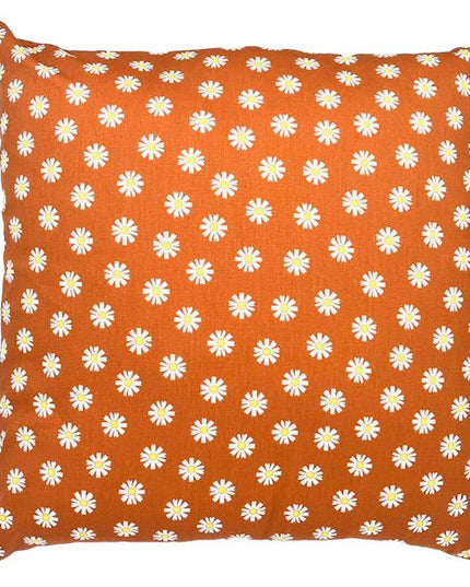 kussen madeliefjes bruin/terra + binnenkussen - 45x45cm duurzaam