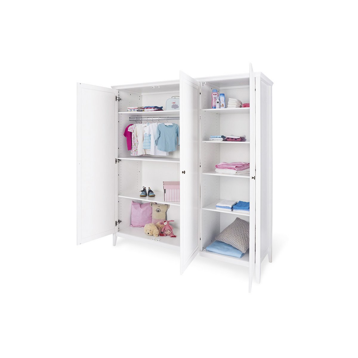 Startsett 'Smilla' extra breed groot3 delen: ledikant, extra brede commode, grote kledingkast