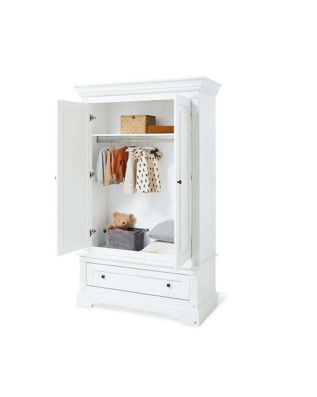 Startset 'Emilia' breed, incl. wandplank4 delen: ledikant, brede commode, 2-deurs kledingkast, wandplank