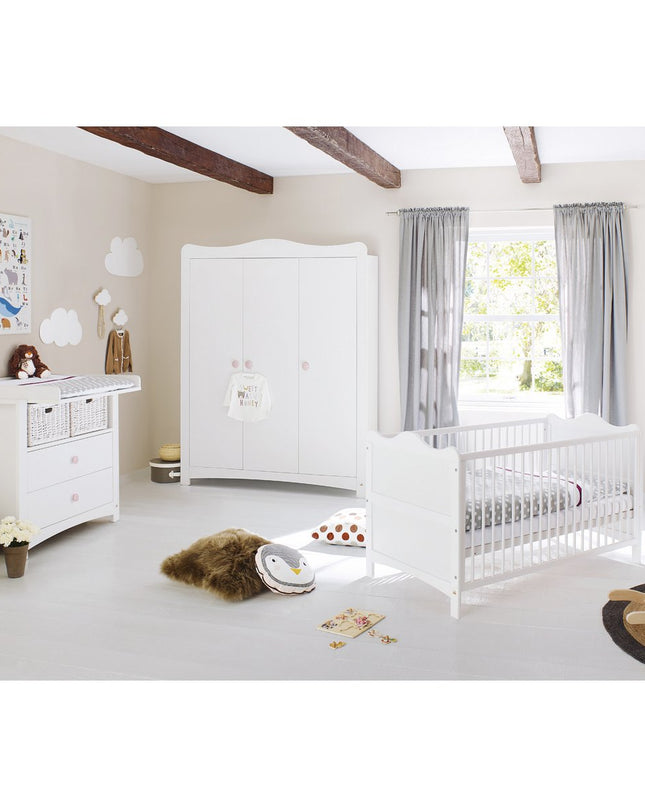 Startset 'Florentina' breed groot3 delen: ledikant, brede commode, grote kledingkast