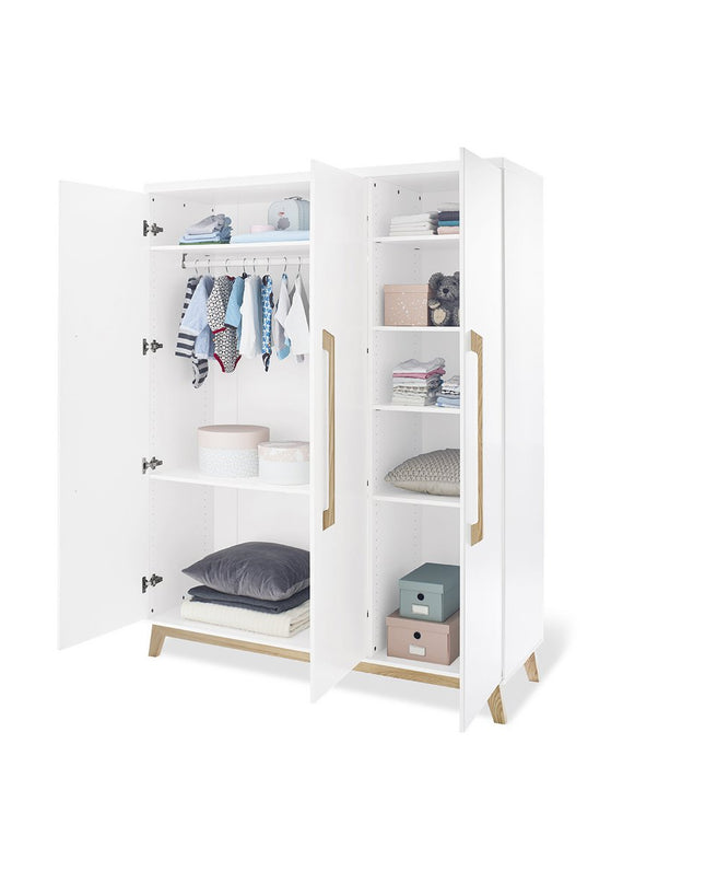 Startset 'Hilda & Riva' extra breed groot, wit3 delen: ledikant, extra brede commode, grote kledingkast