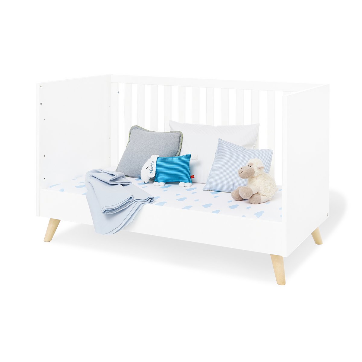 Startset 'Move' breed groot, incl. wandplank4 delen: ledikant, brede commode, grote kledingkast, wandplank