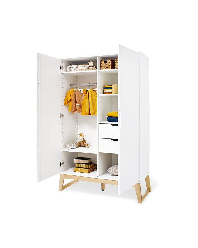 Startset 'Brug' breed, incl. wandplank4 delen: ledikant, brede commode, 2-deurs kledingkast, wandplank