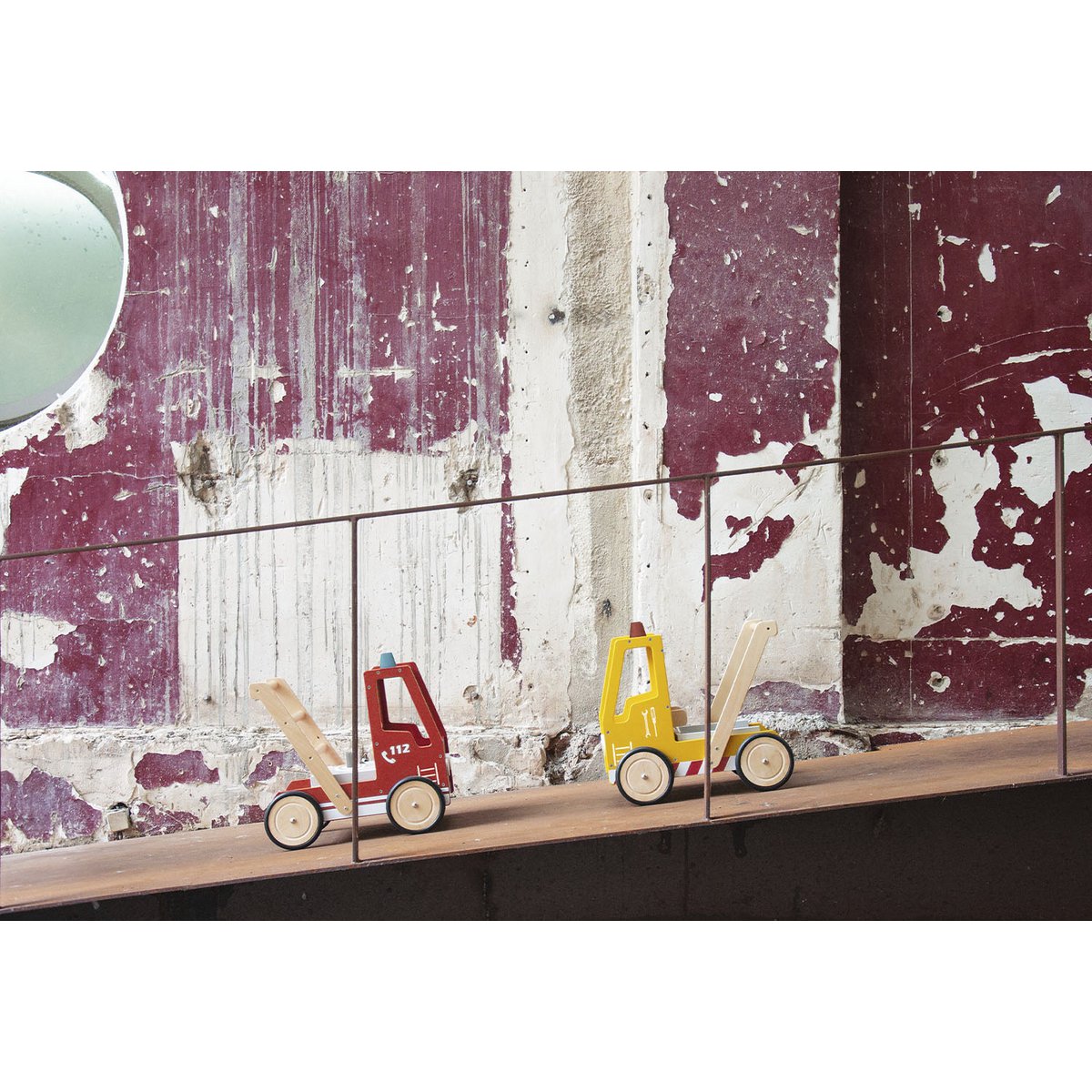 Leren wandelaar 'Pannendienst Fred' loopwagen