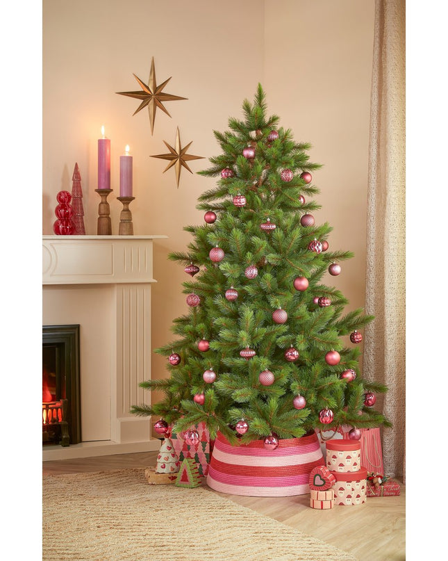 Kerstballen Set - 60 Stuks - Ø7 cm - Onbreekbaar - Fuchsia kerst 2025