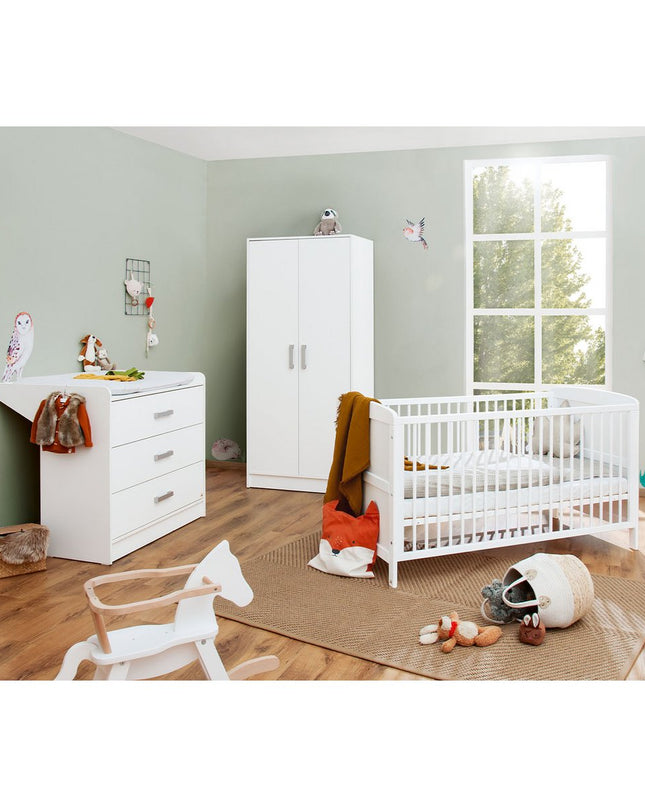 Startset 'Viktoria' breed3 delen: ledikant, brede commode, 2-deurs kledingkast