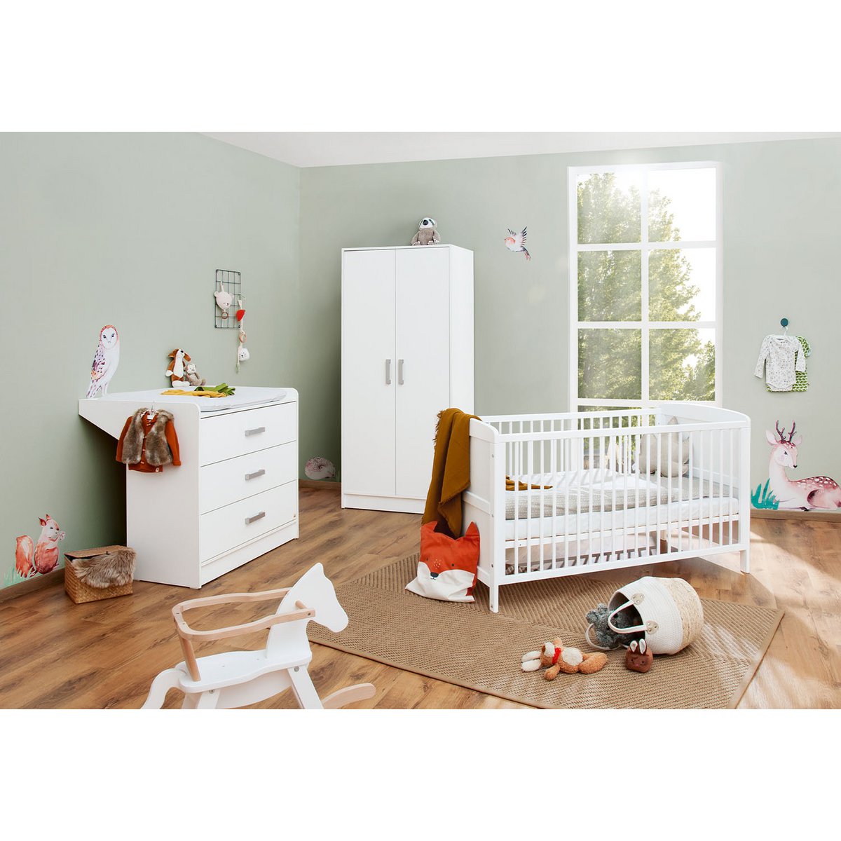 Startset 'Viktoria' breed3 delen: ledikant, brede commode, 2-deurs kledingkast