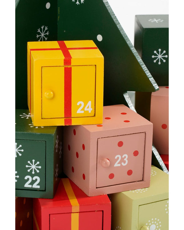 Adventskalender - H30 x Ø28 cm - MDF - 100% FSC - Meerkleurig kerst 2025