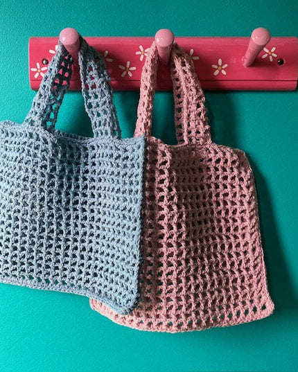 Luna -Leena Bag Kids - Light Blue - Organic Cotton - Hand Haak in Nepal