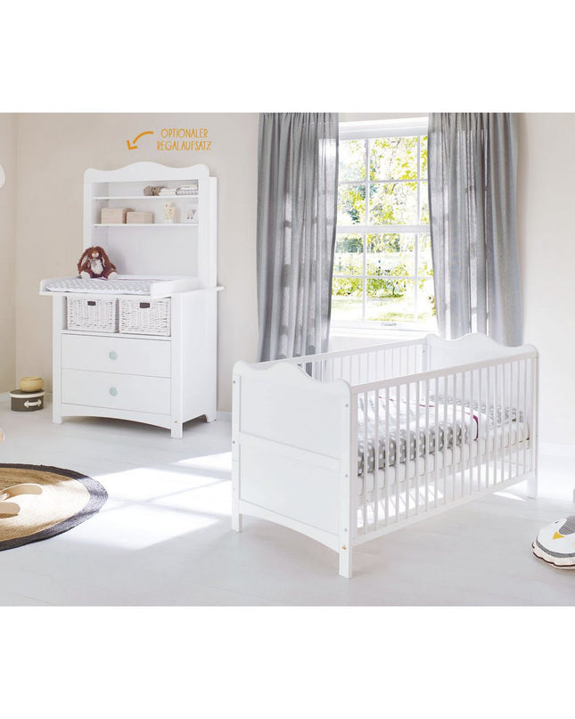 Startset 'Florentina' breed, incl. brede kast
3 delen: ledikant, brede commode incl. Brede kast
