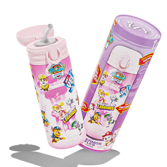 IZY Kids Thermos bidon - Paw Patrol - Refresh Pink - 350ML To-Go Insulated Water Bottles