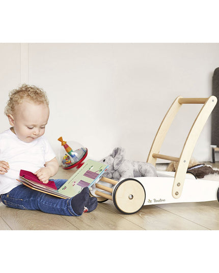 Leren loopwagen 'Uli', wit