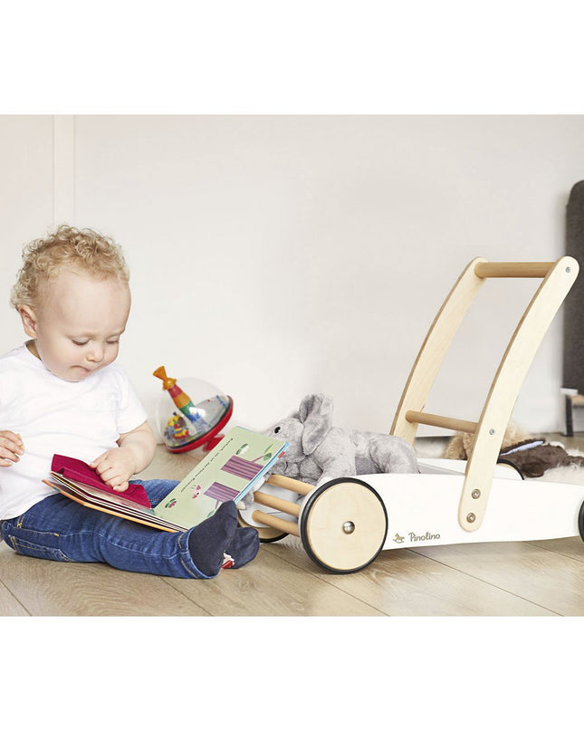 Leren loopwagen 'Uli', wit