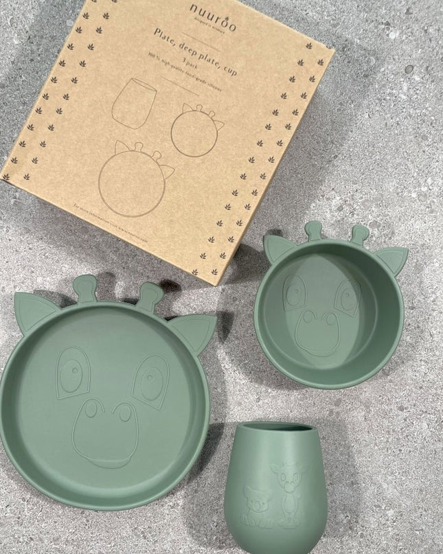 Judi siliconen dinerset 3-pack Giraf