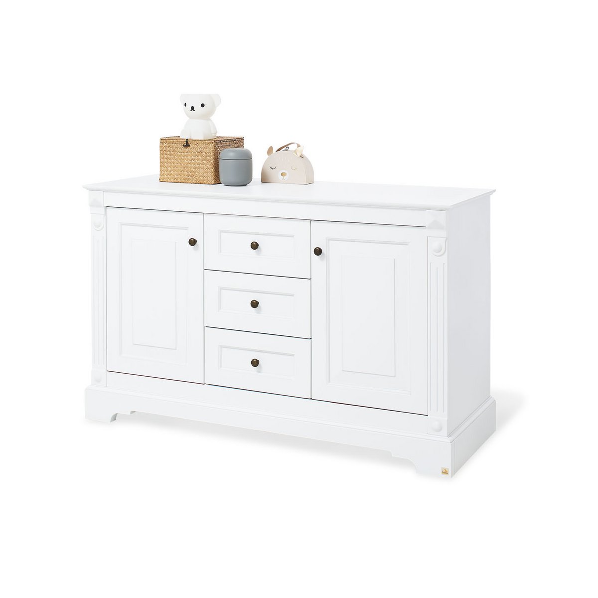 Startset 'Emilia' extra breed groot, incl. wandplank4 delen: ledikant, extra brede commode, grote kledingkast, wandplank