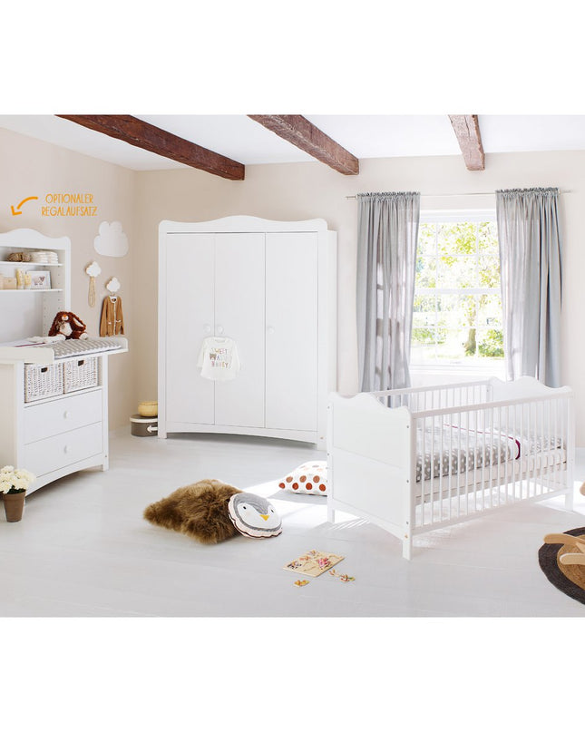Startset 'Florentina' breed groot, incl. brede kast4 delen: ledikant, brede commode incl. Brede kast, grote kledingkast