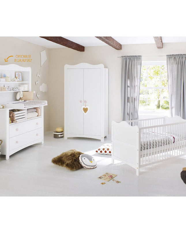 Startset 'Florentina' extra breed, incl. extra brede kast4 delen: ledikant, extra brede commode incl. Extra brede kast, 2-deurs kledingkast