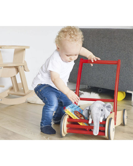 Leren rollator 'Uli', rood loopwagen
