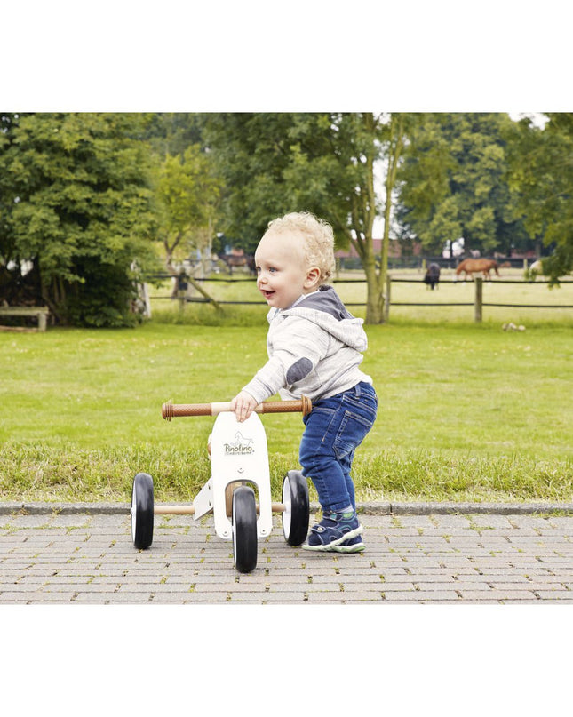Mini driewieler 'Charlie', wit/naturel