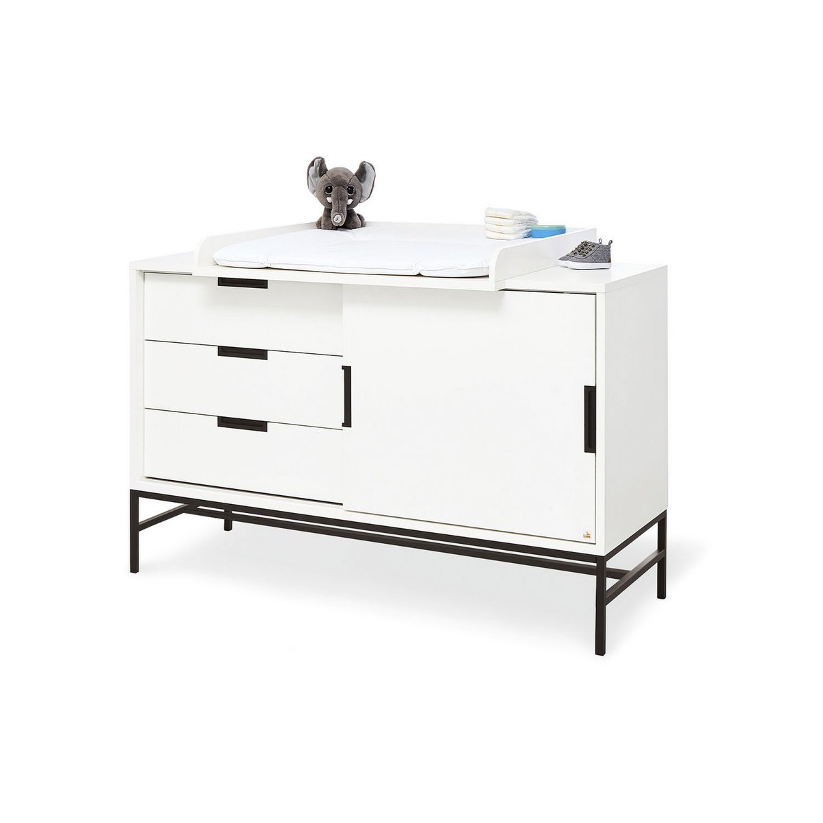 Startset 'Steel' extra breed groot3 delen: ledikant, extra brede commode, grote kledingkast