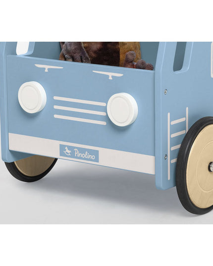 Leren loopwagen 'Kipplaster Fred', blauw