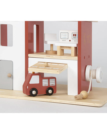 Brandweerkazerne 'Ben' incl. accessoires hout
