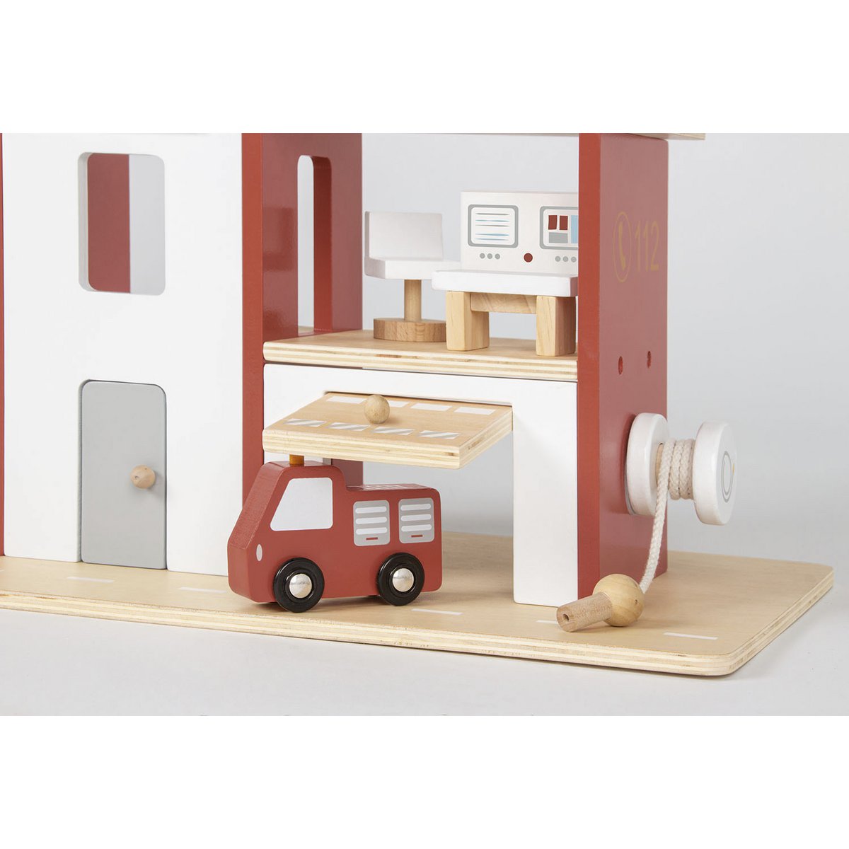 Brandweerkazerne 'Ben' incl. accessoires hout