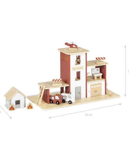 Brandweerkazerne 'Ben' incl. accessoires hout