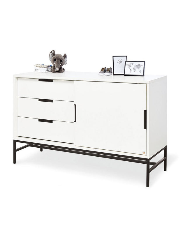 Startset 'Steel' extra breed groot3 delen: ledikant, extra brede commode, grote kledingkast