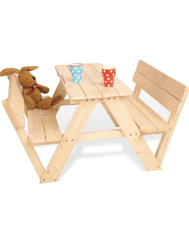 Kinderpicknickbank 'Nicki für 4 mit Lehne', naturel