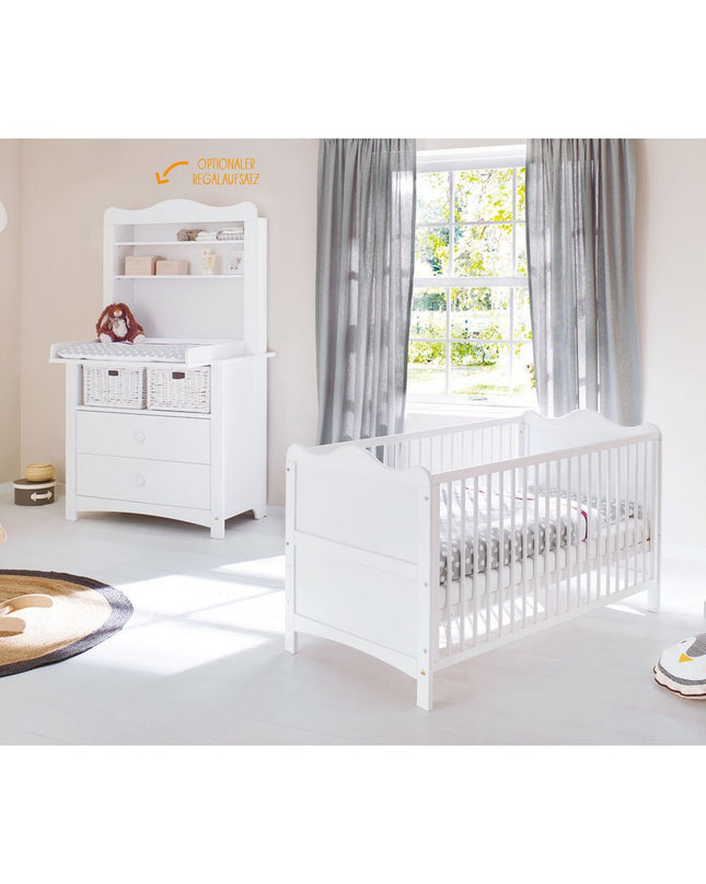 Startset 'Florentina' breed, incl. brede kast
3 delen: ledikant, brede commode incl. Brede kast