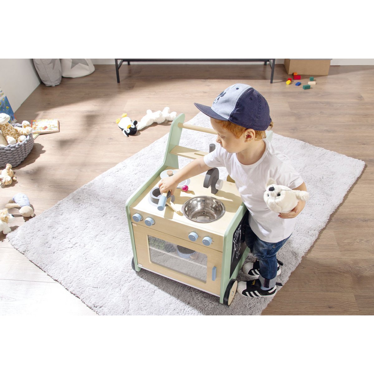 Kinderkeuken 'Kalle', pastelgroen hout