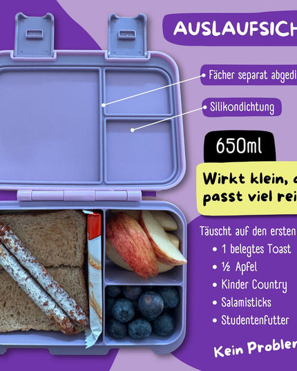 Butterfly GLOW Lunch Box with Compartments, Leak-Proof