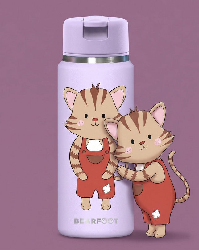 TINY Thermo kinderdrinkfles bidon RVS - kat paars - 200ml