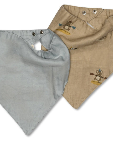 Villads slabbetje 2-pack-surfer/dusty blauw