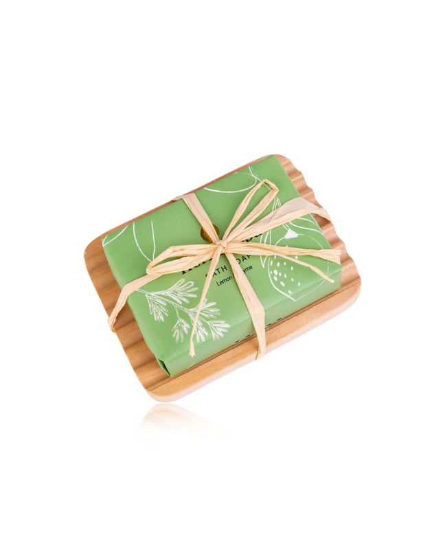 green-goose Zeep met Zeephouder Giftset - Lemon & Tyhme