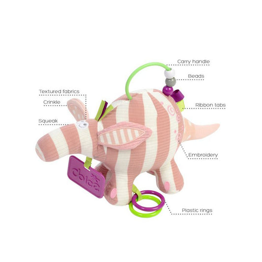 Dolce Toys speelgoed Primo activiteitenknuffel mierenbeer Alice - 18 cm